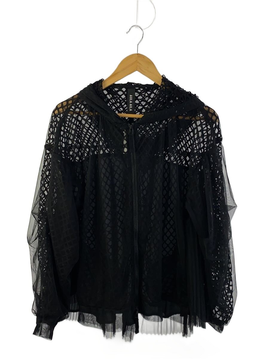 【中古】AULA(AULA AILA)◆25SS/バックプリーツメッシュフード/ジップパーカー/0/BLK/無地/1251-02034【レディースウェア】｜2ｎｄ STREET 店