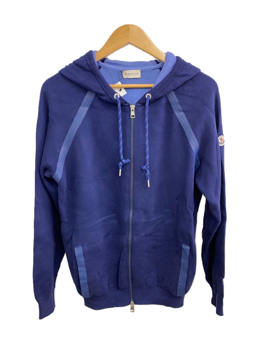 【中古】MONCLER◆ジップパーカー/M/綿織物/NVY/D10919414650【メンズウェア】