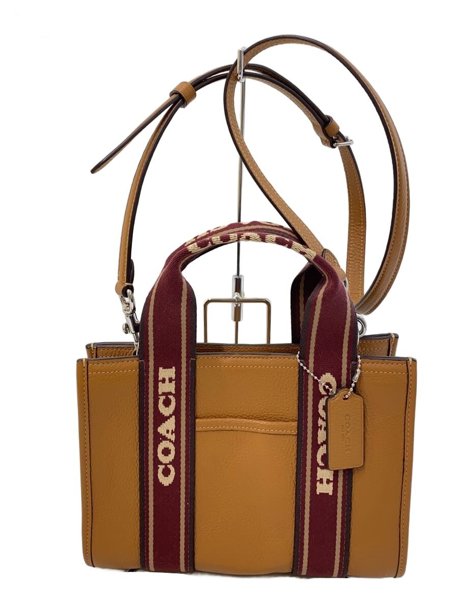 【中古】COACH◆スミス トートバッグ 24/ハンドバック/なめし革/赤銅色/CAR77【御徒面子】