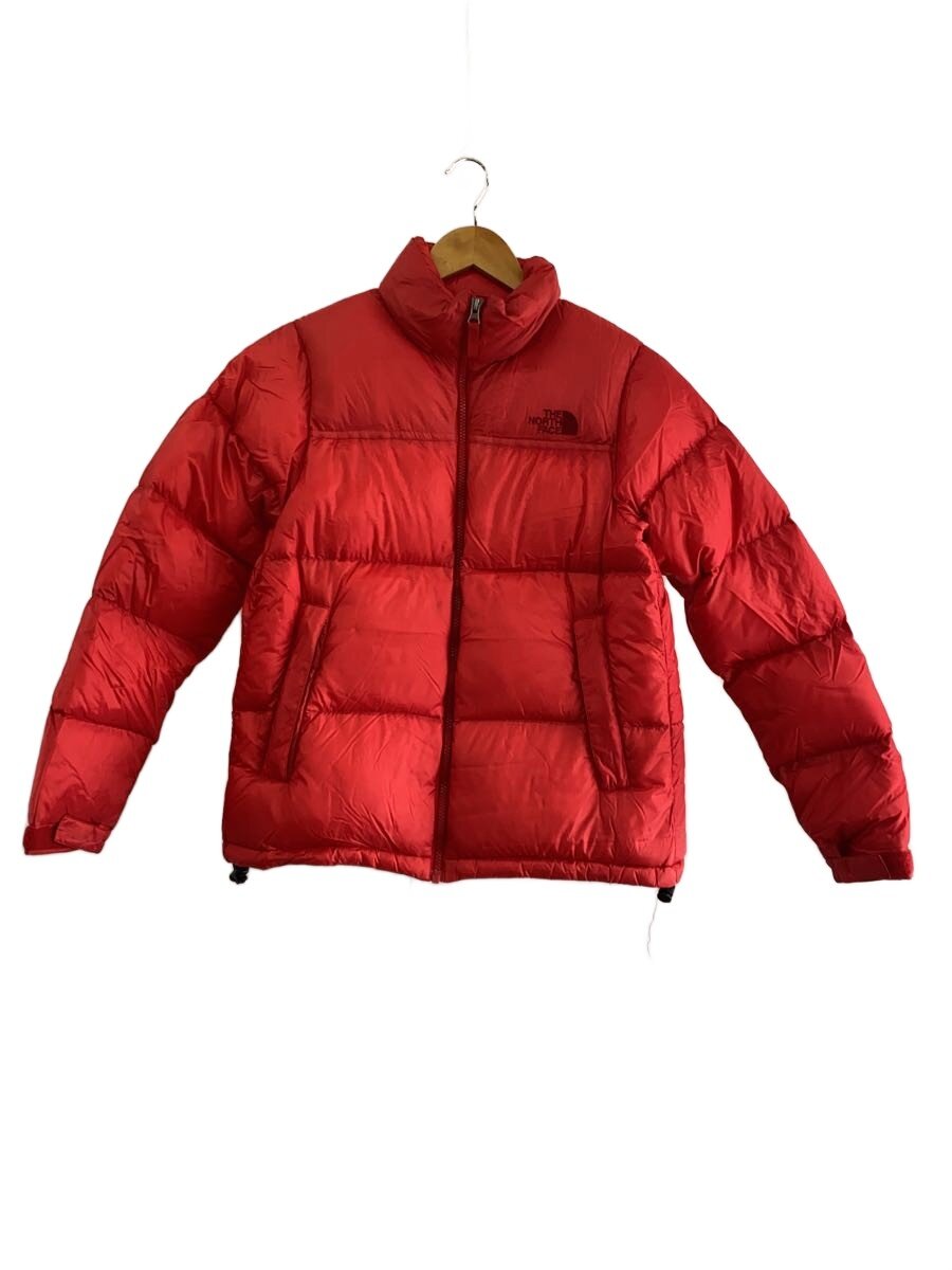 【中古】THE NORTH FACE◆NUPTSE JACKET/L/ナイロン/RED/無地【レディース御召しもの】
