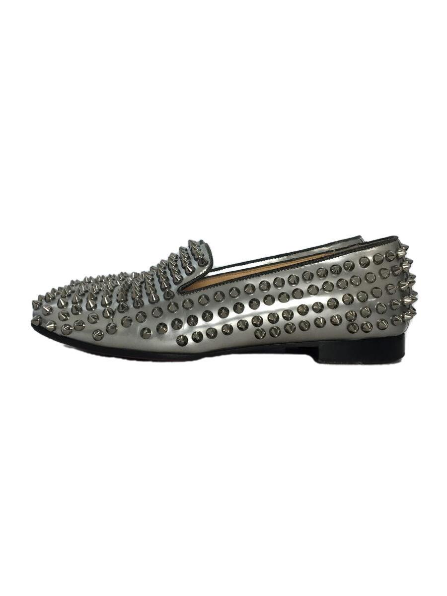 【中古】Christian Louboutin◆置き目毛皮/スタッズ/しろがね色/35【シューズ】
