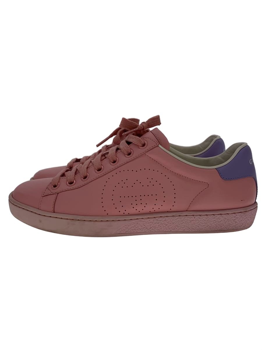 【中古】GUCCI◆ローカットスニーカー/37/PNK/なめし革/598527【シューズ】