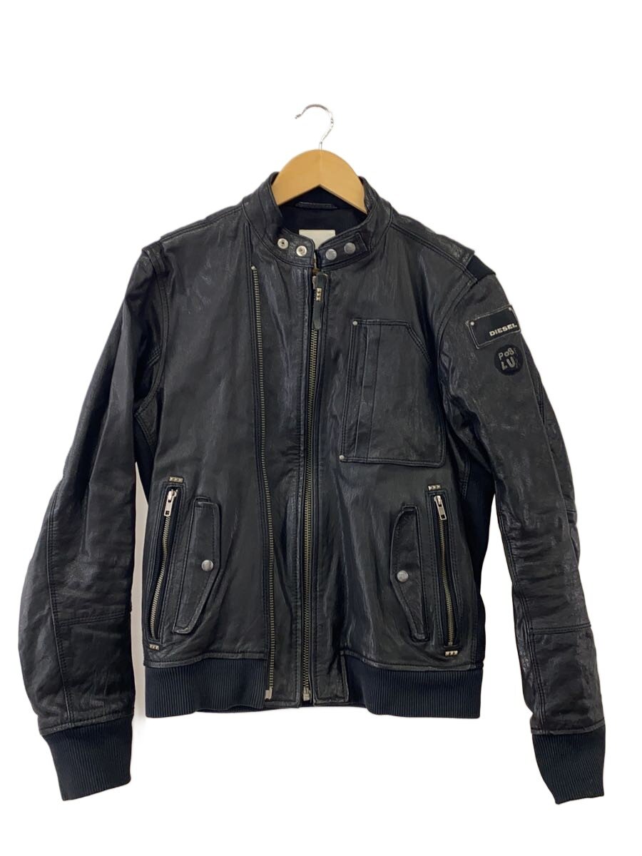 【中古】DIESEL◆スタッズ/シングルライダースジャケット/M/レザー/BLK【メンズウェア】|2nd STREET 店