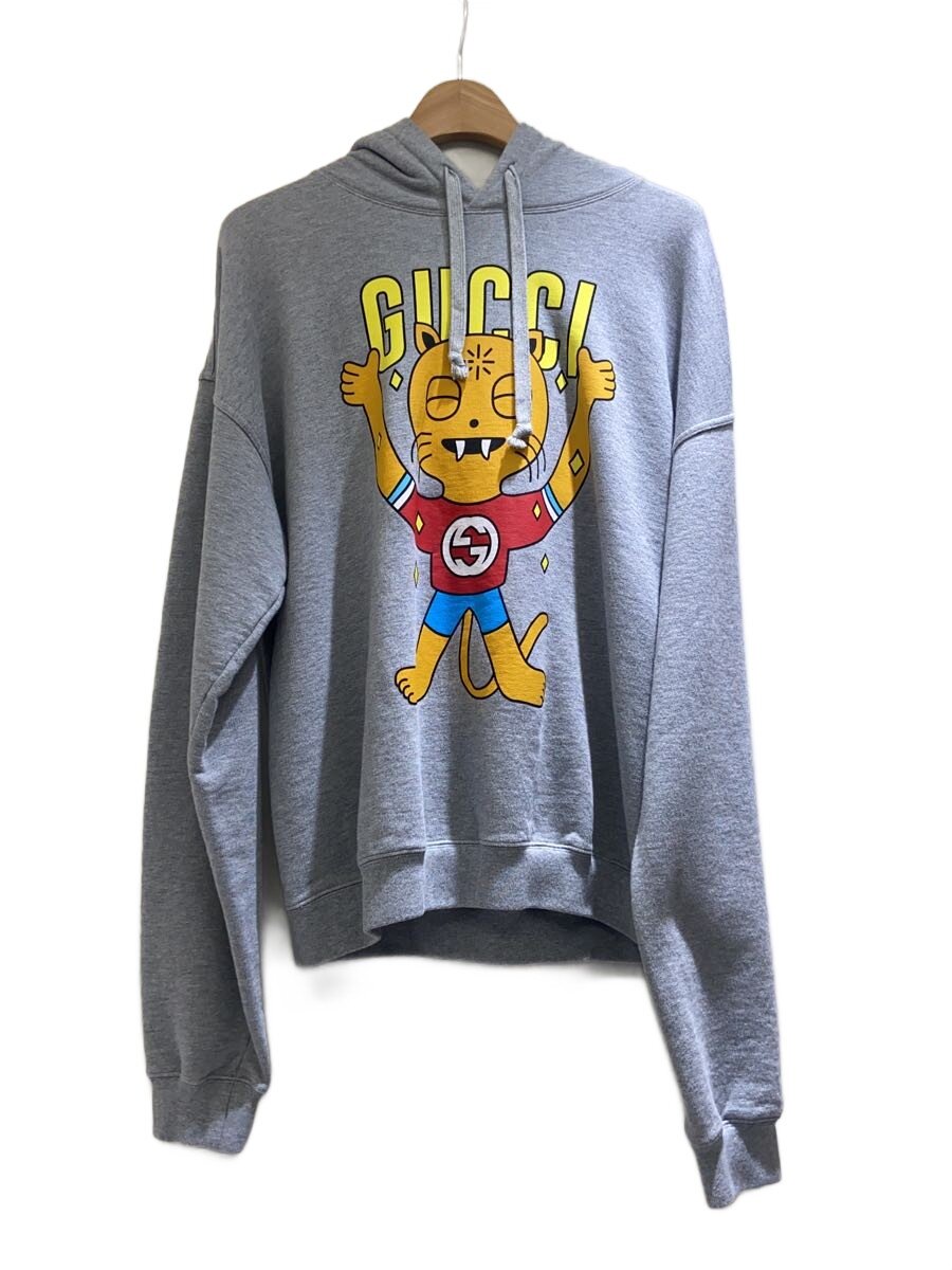 【中古】GUCCI◆パーカー/S/コットン/GRY/プリント/700120【メンズウェア】|2nd STREET 店