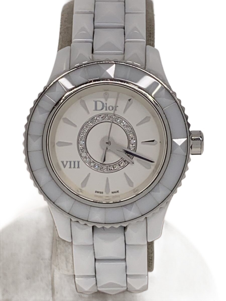 【中古】Christian Dior◆石英ウオッチ/アナログ/WHT/WHT/CD1221E2//【服飾雑貨他】