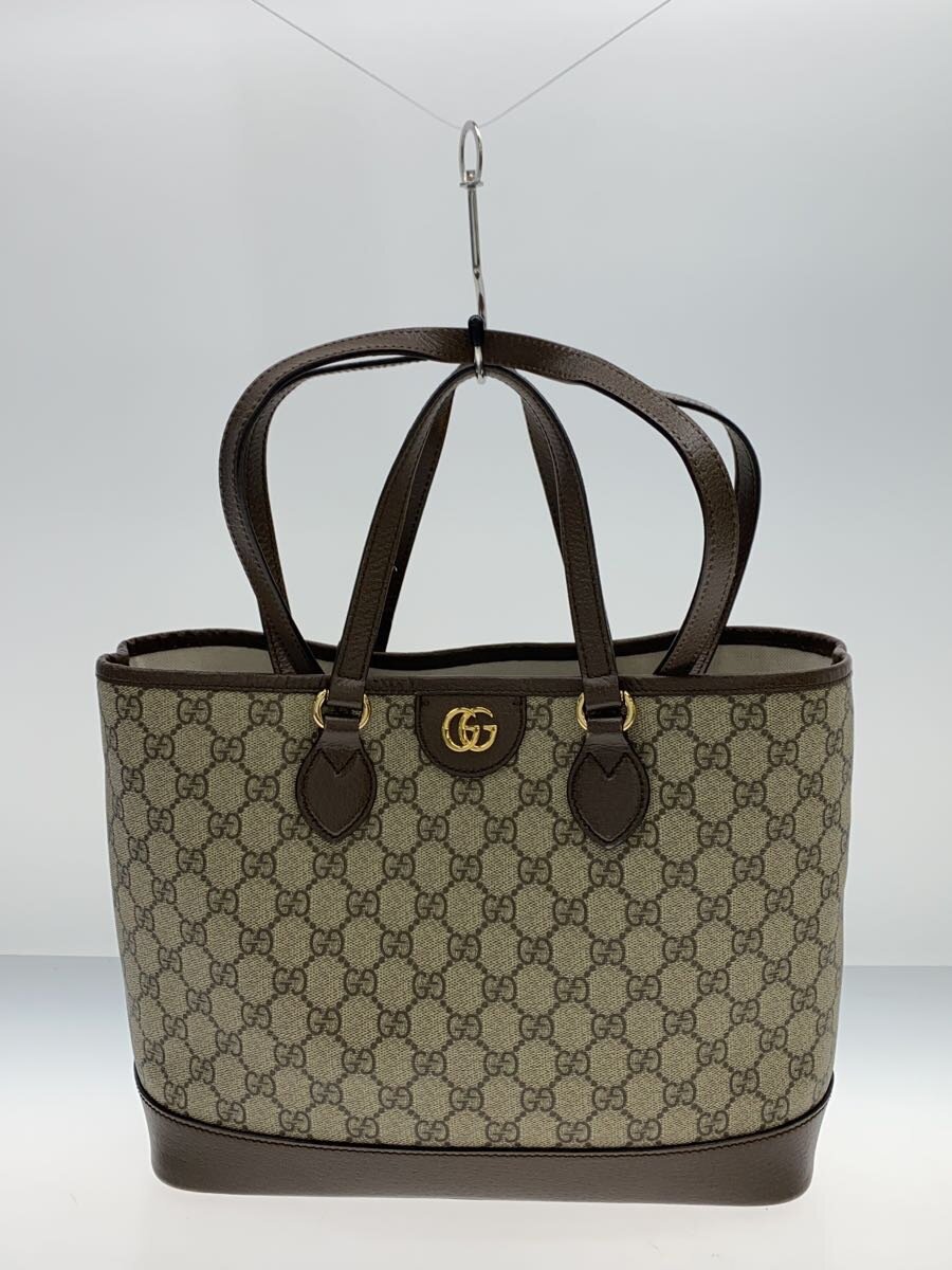 【中古】GUCCI◆スモール トートバッグ_オフィディア/なめし革/BRW/総柄【御徒面子】