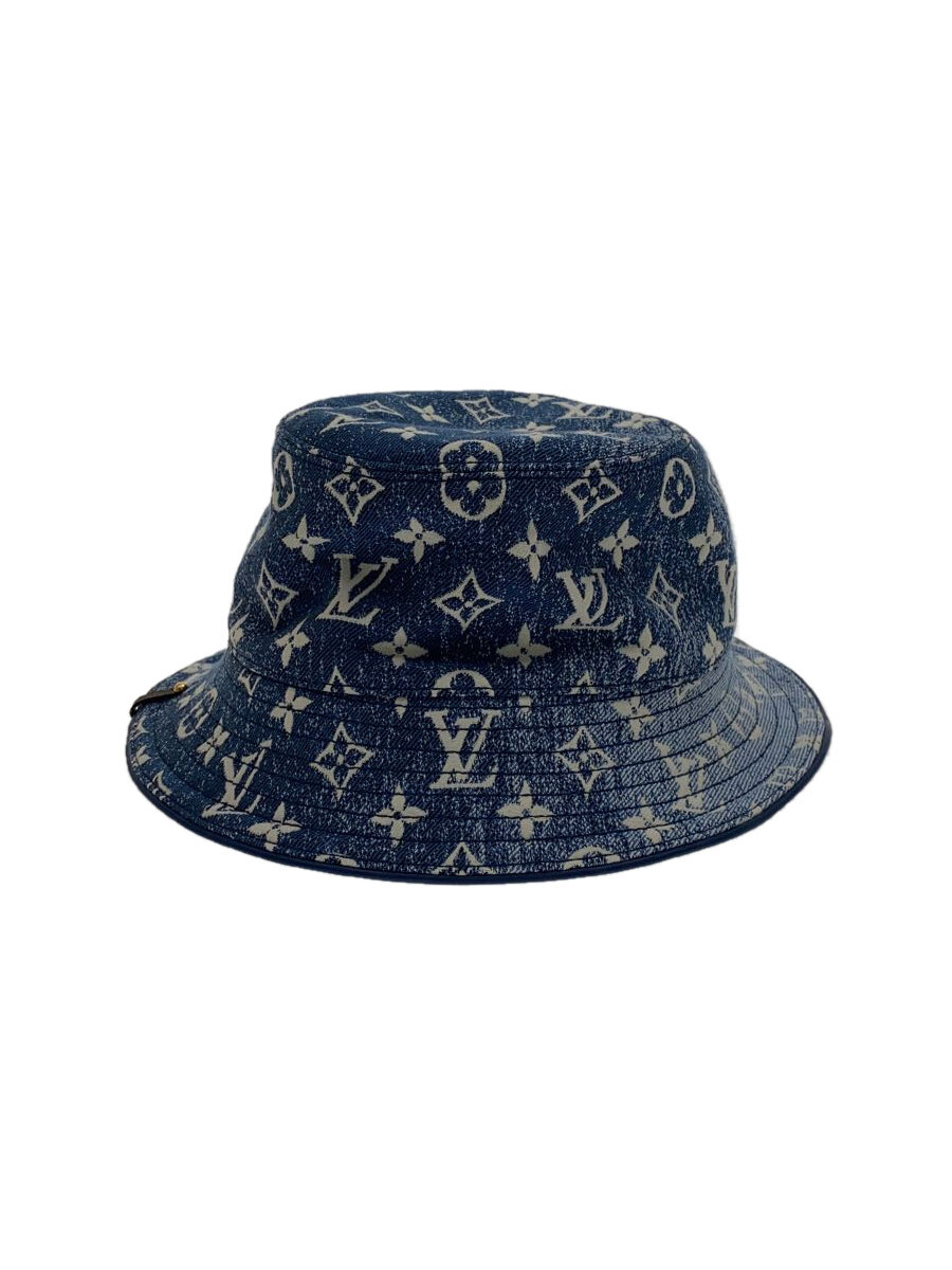【中古】LOUIS VUITTON◆井戸釣瓶かぶり笠/M/ナイロン/BLU/レディース/M77436//【服飾雑貨他】