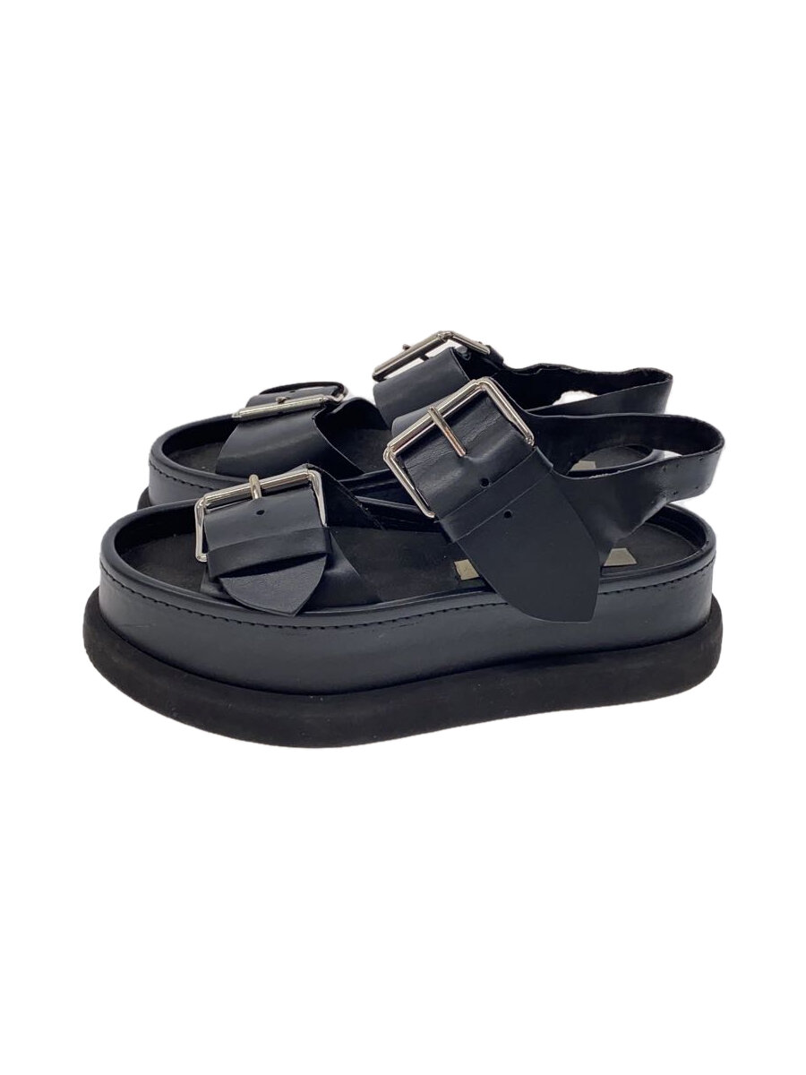 【中古】STELLAMcCARTNEY◆レザーストラップサンダル/35/BLK//【シューズ】
