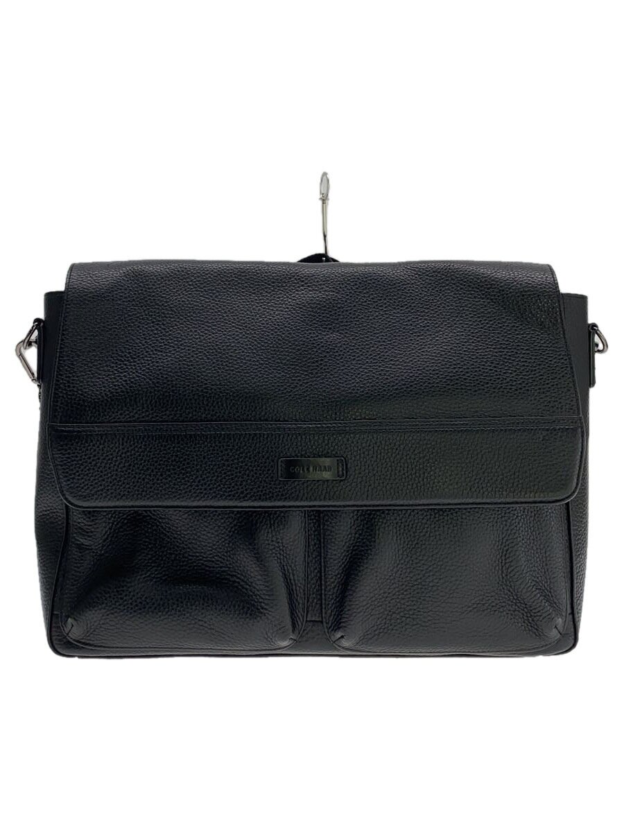【中古】COLE HAAN◆ショルダーバッグ/なめし革/BLK【御徒面子】