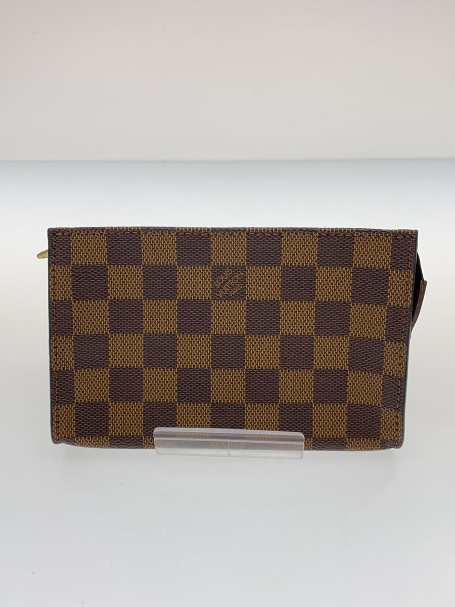 【中古】LOUIS VUITTON◆ポッシュ・トワレット15_ダミエ・エベヌ/PVC/BRW//【御徒面子】