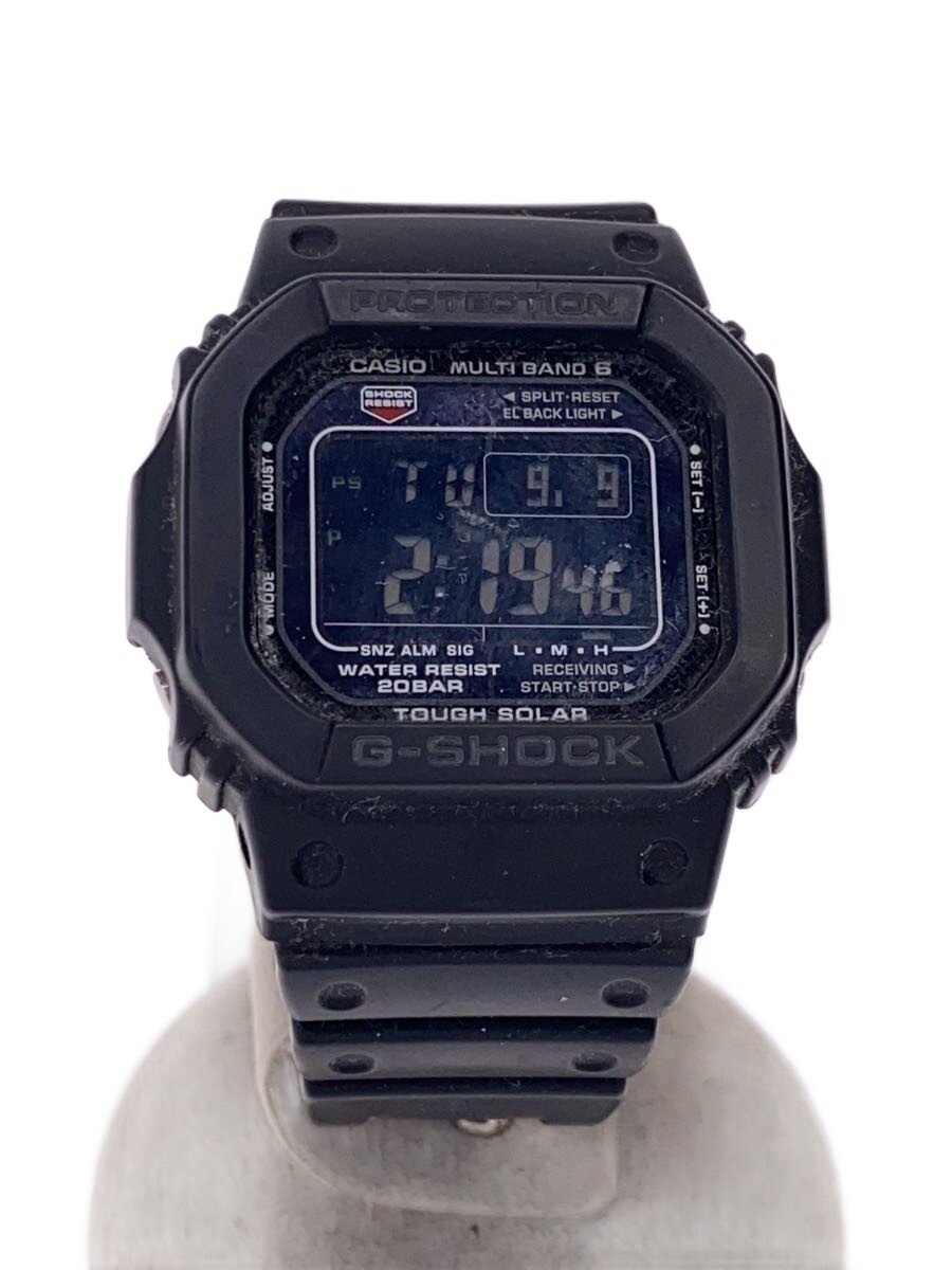 【中古】CASIO◆ソーラーウオッチ_G-SHOCK/デジタル/天然ゴム/BLK/BLK//【服飾雑貨他】