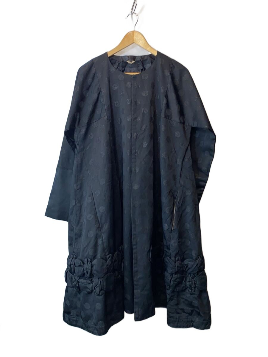 【中古】COMME des GARCONS COMME des GARCONS◆否色つや厚地の外套/S/ポリエステル/BLK/一点【レディース御召しもの】