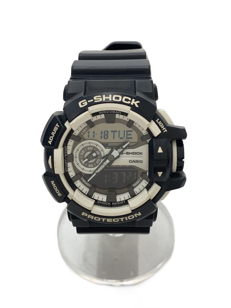 【中古】CASIO◆石英ウオッチ・G-SHOCK/デジアナ/天然ゴム/BLK/BLK/SS【服飾雑貨他】