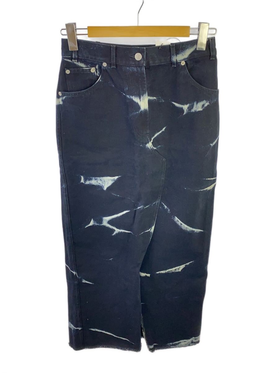 【中古】DRIES VAN NOTEN◆ロングスコート/36/ジーンズ/NVY/総柄【レディースお召しもの】