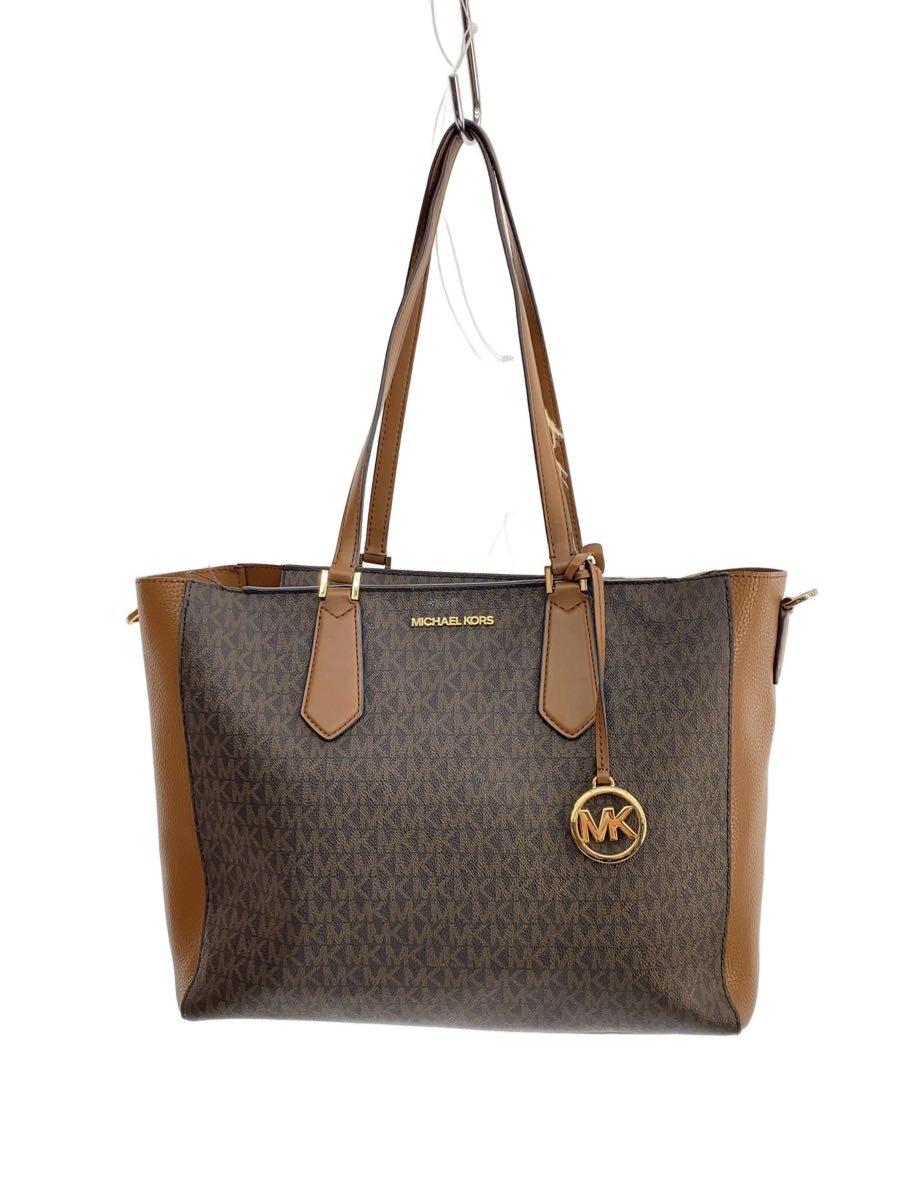 【中古】MICHAEL KORS◆トートバッグ/なめし革/BRW【御徒面子】