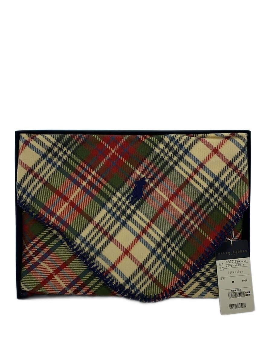 【中古】RALPH LAUREN◆ウールスチャアート ハーフコットンブランケット/リネンその他/マルチカラー/6072-3522-11【インテリア小物・日用雑貨】