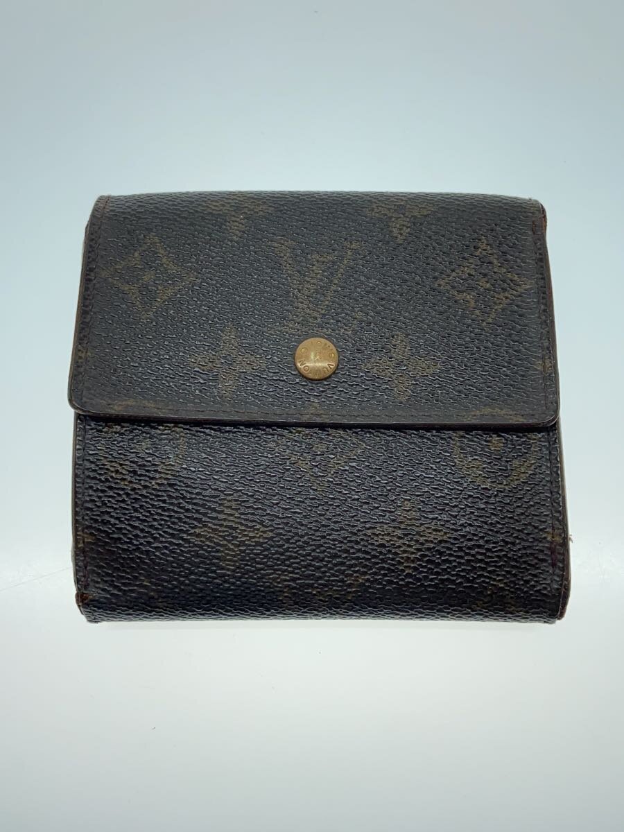 【中古】LOUIS VUITTON◆ポルト・モネ・ビエ・カルト・クレディ_モノグラム・キャンバス_BRW/PVC/BRW/総柄/レディース【服飾雑貨他】