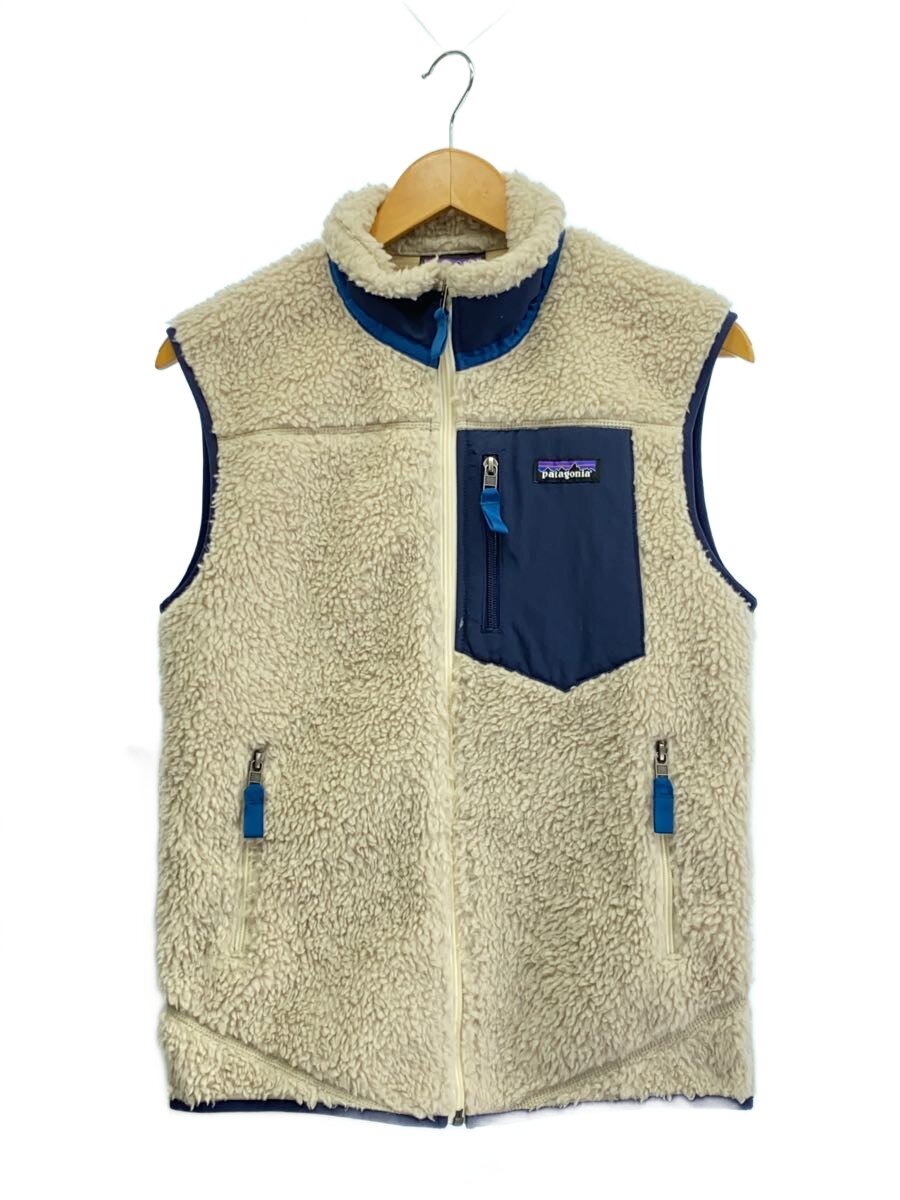 【中古】patagonia◆フリースベスト/XS/ポリエステル/IVO/無地/23048fa24【メンズウェア】