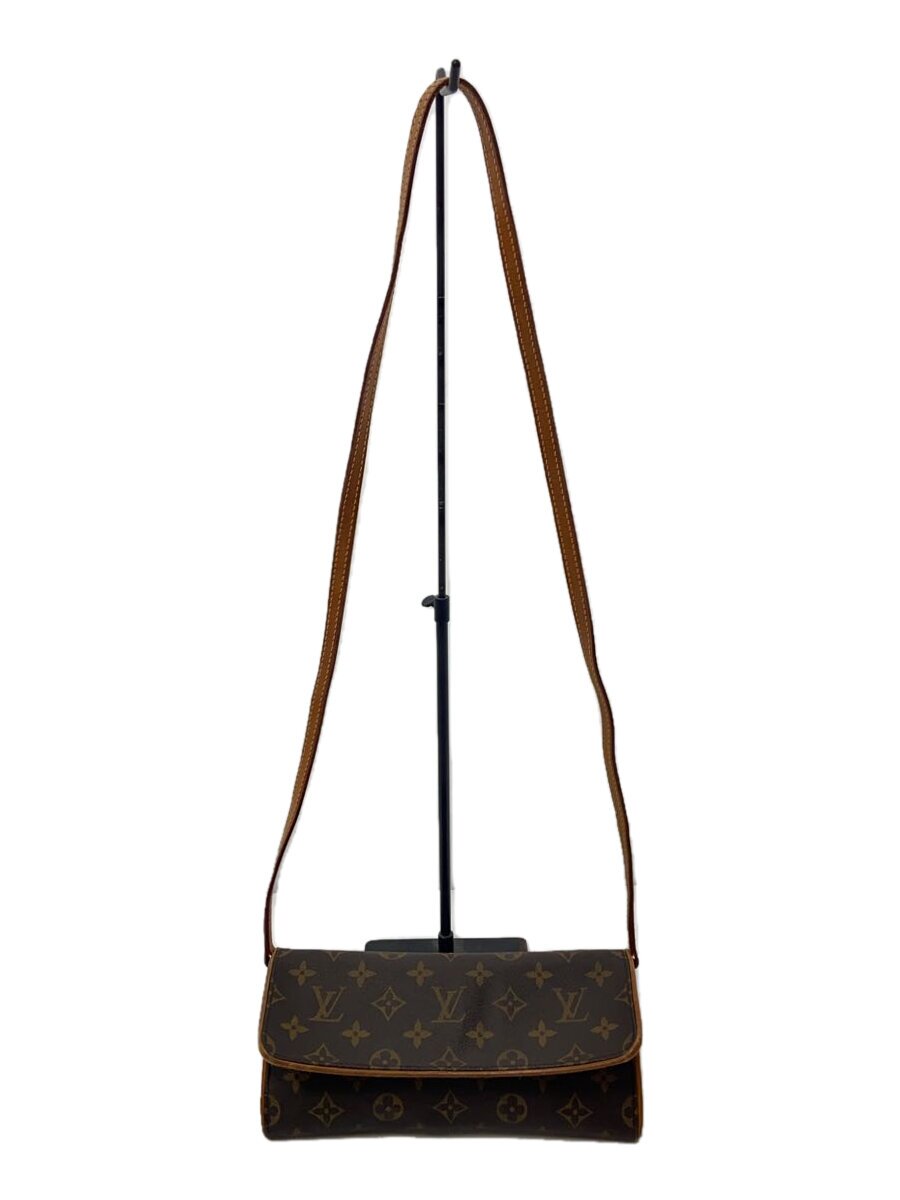 【中古】LOUIS VUITTON◆ポシェット・ツインGM_モノグラム・帆布_BRW/PVC/BRW//【御徒面子】