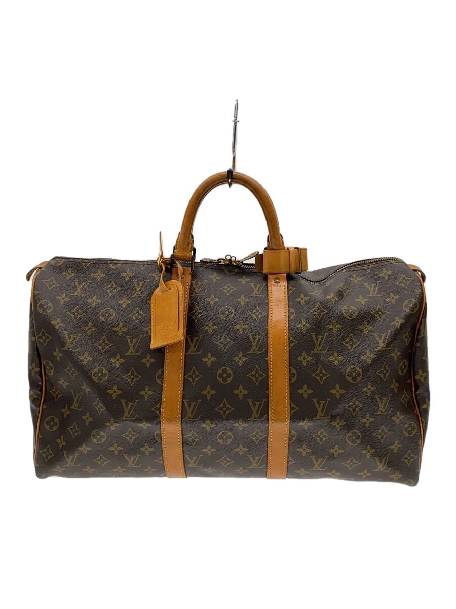 【中古】LOUIS VUITTON◆キーポル50_モノグラム・帆布_BRW/PVC/BRW【御徒面子】