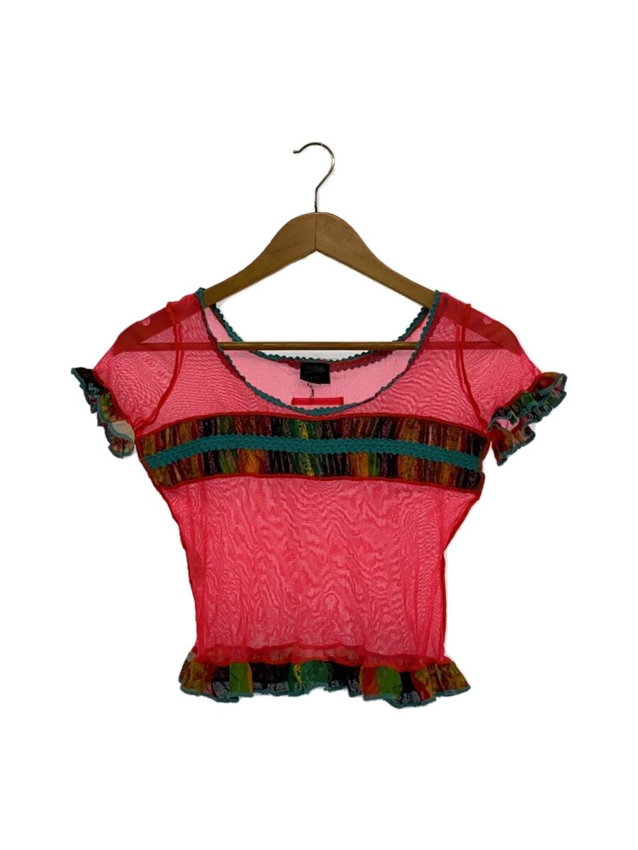 【中古】Jean Paul GAULTIER FEMME◆フラウンスうつり変わり/力強さサイバー空間/ティーシャツ/40/サクラ色【レディース御召しもの】