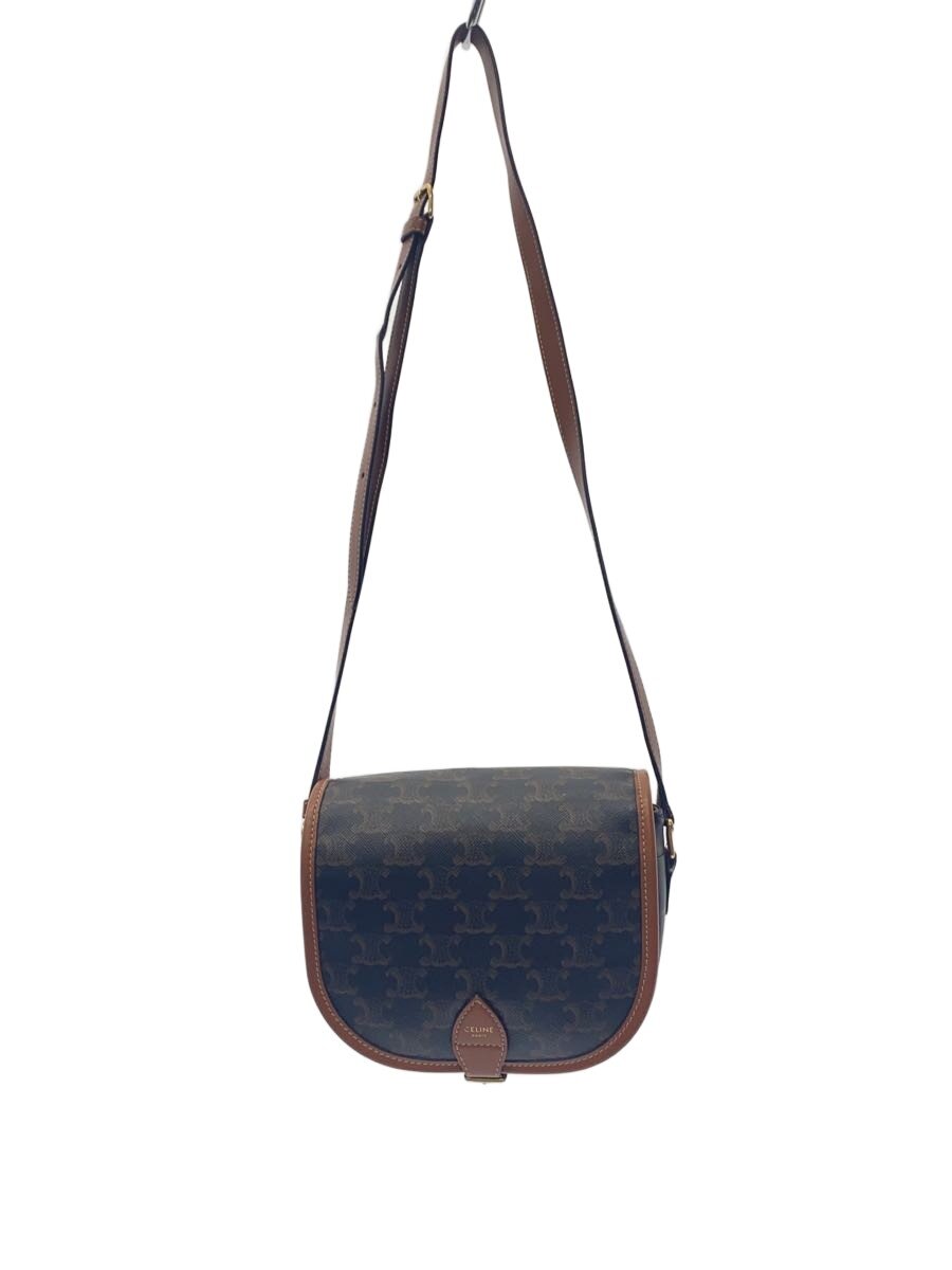 【中古】CELINE◆ショルダーバッグ/--/BRW/モノグラム【御徒面子】