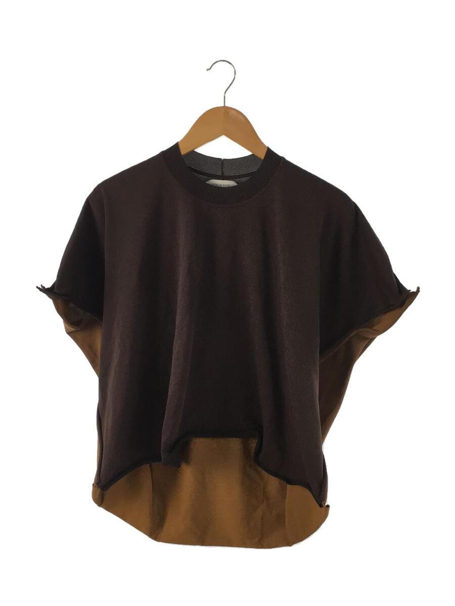 【中古】BOTTEGA VENETA◆20AW/VISCOSE DRAPE TOP/ドレープ/三角ロゴタイプ/S/ポリエステル/赤銅色/629983【レディースお召しもの】