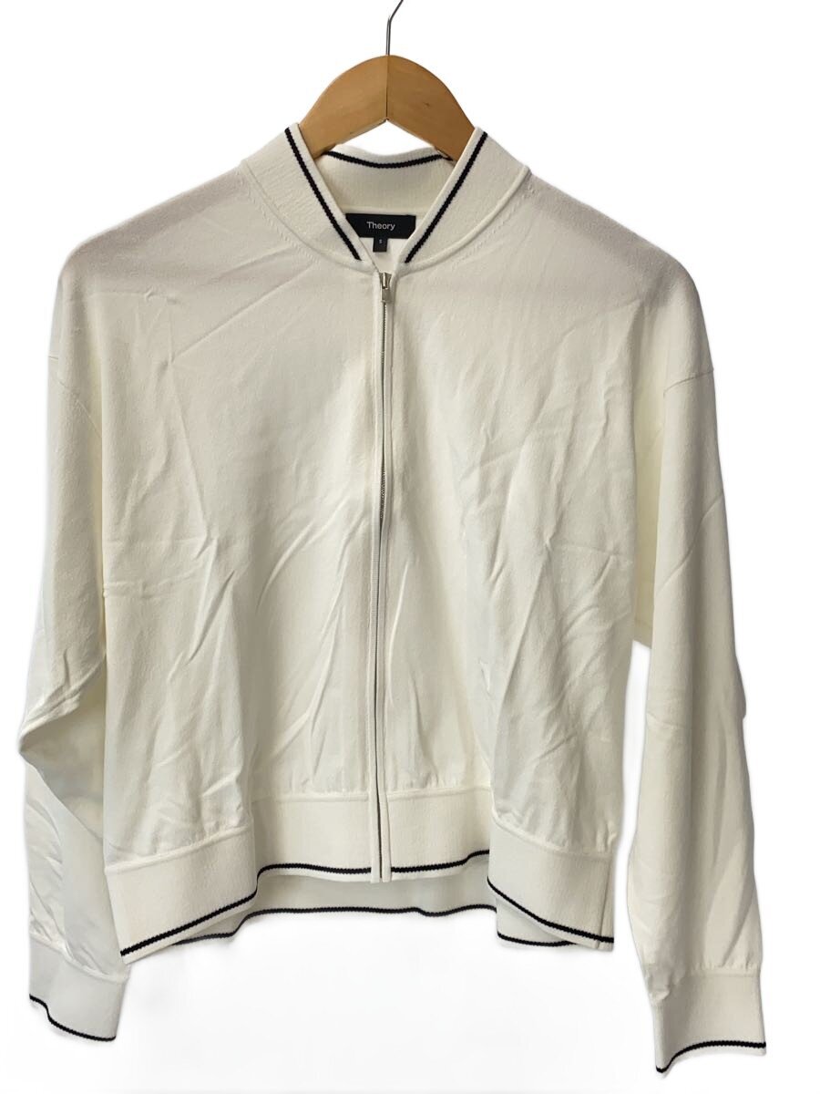 【中古】theory◆23SS/COMPACT CREPE SWEATSHIRT/S/人絹/WHT/01-3103708-005-902【レディース御召しもの】