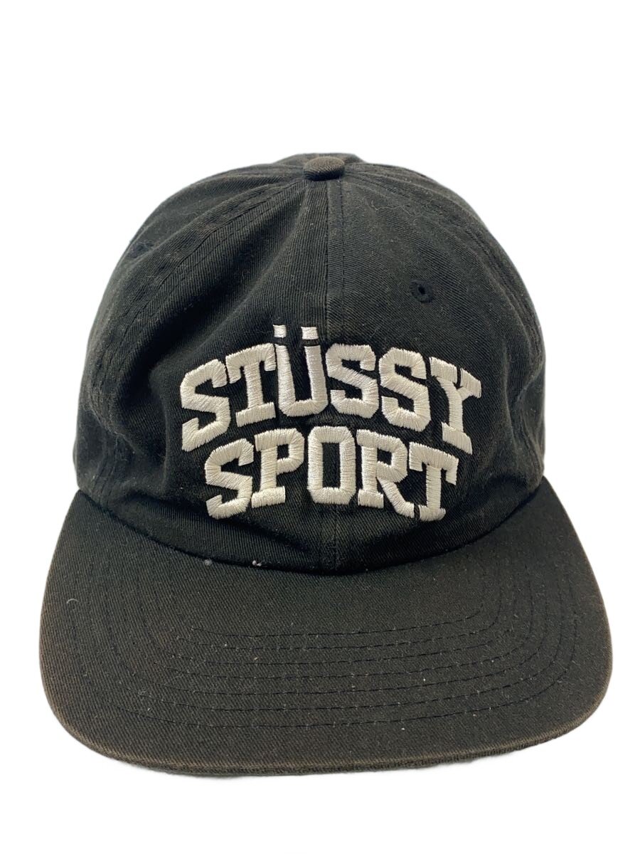 【中古】STUSSY◆Mid Depth Sport Snapback/帆布/BLK/メンズ/1311101//【服飾雑貨他】