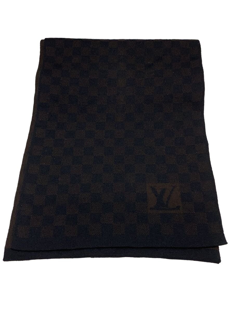 【中古】LOUIS VUITTON◆エシャルプ・プティダミエ_ダミエ/羊毛/BRW/メンズ【服飾雑貨他】
