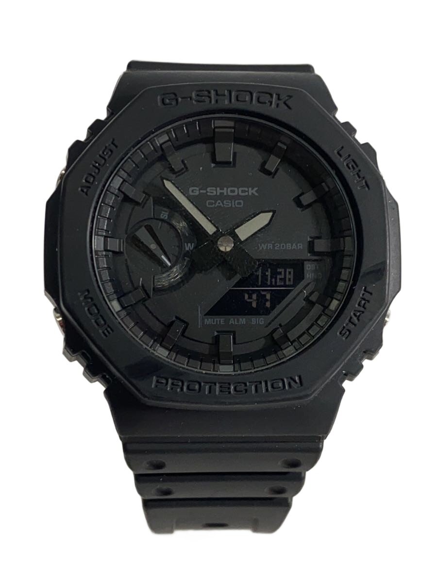 【中古】CASIO◆石英ウオッチ・G-SHOCK/デジアナ/天然ゴム/BLK/BLK【服飾雑貨他】