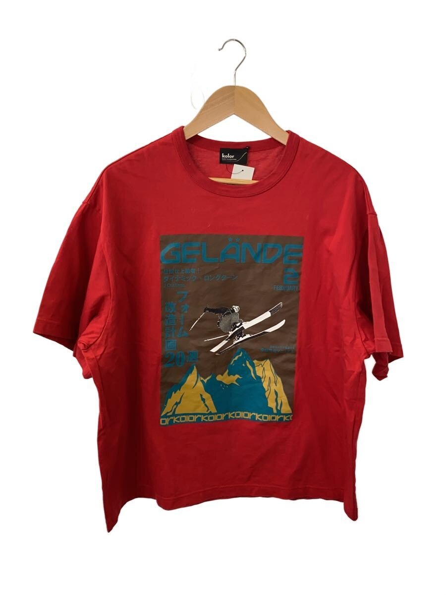 【中古】kolor◆プルオーバー/2/綿織物/RED/刷り上げる/24SCM-T08205【メンズウェア】