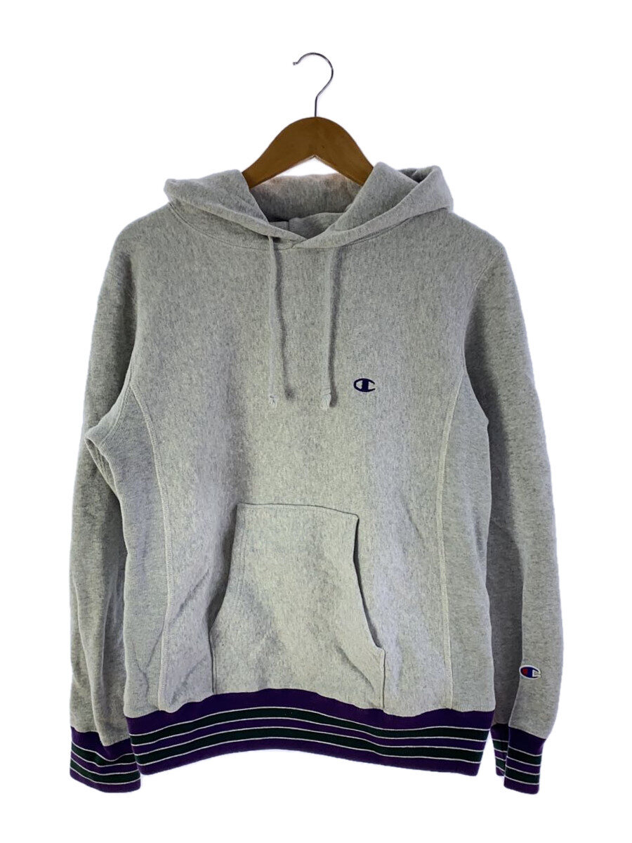 【中古】Champion◆リバースウィーブ/パーカー/M/綿織物/薄墨色/青単刷り直す//【メンズウェア】