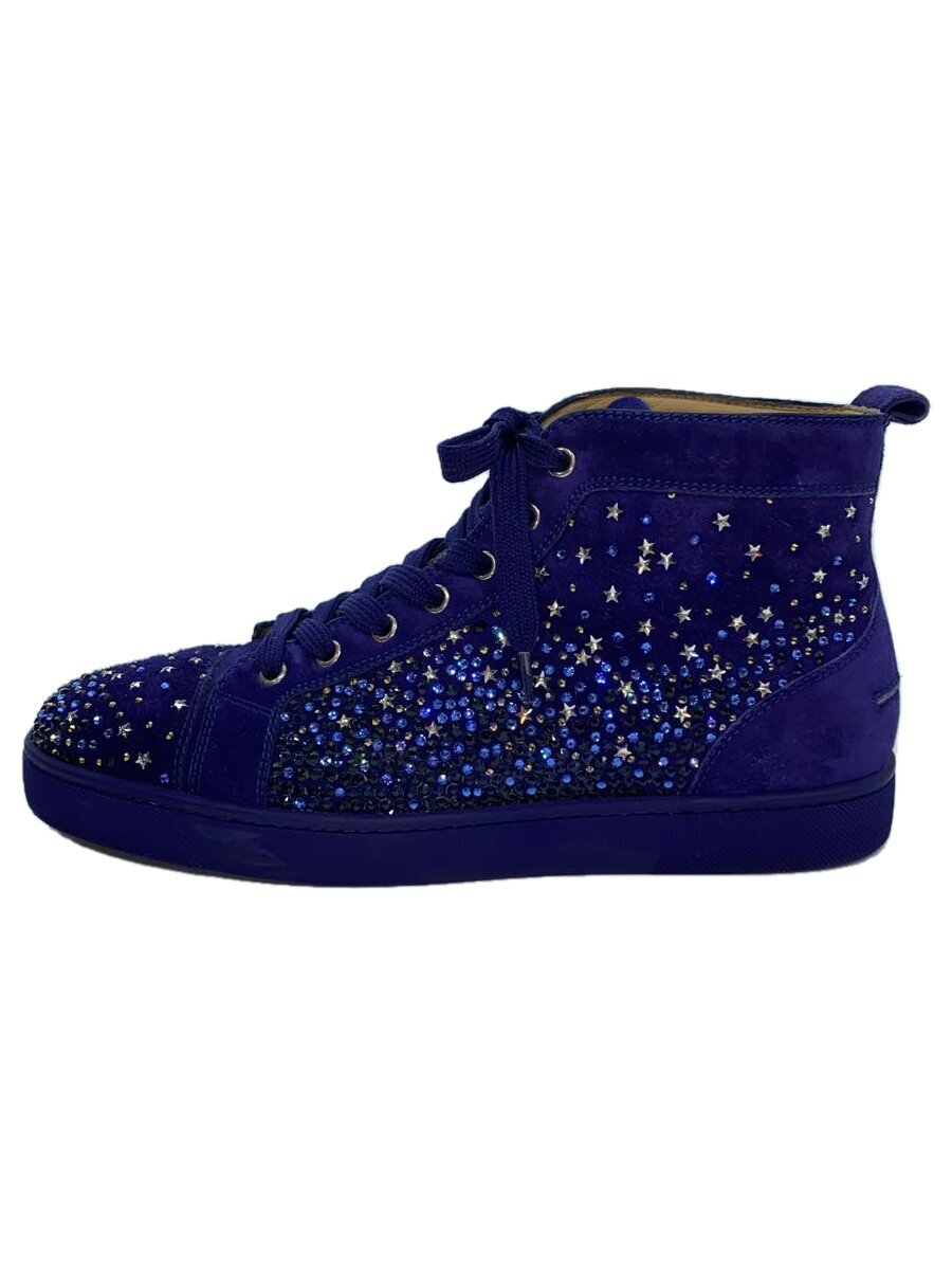 【中古】Christian Louboutin◆ハイカットスニーカー/42/BLU/17SS/石ころ/かざり付ける欠けら有【シューズ】