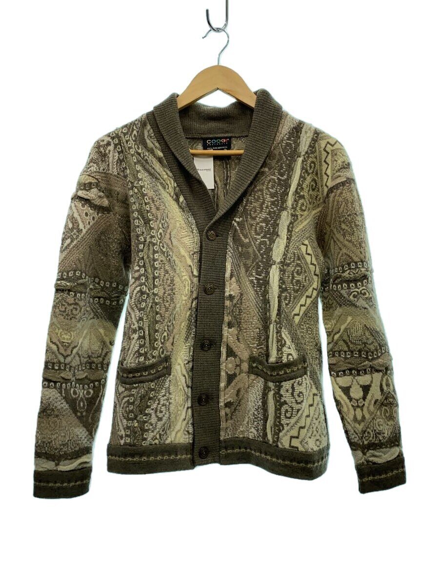 【中古】COOGI◆90s/ショールカラー/3Dニットカーディガン(厚手)/S/ウール/BEG【メンズウェア】｜2ｎｄ STREET 店
