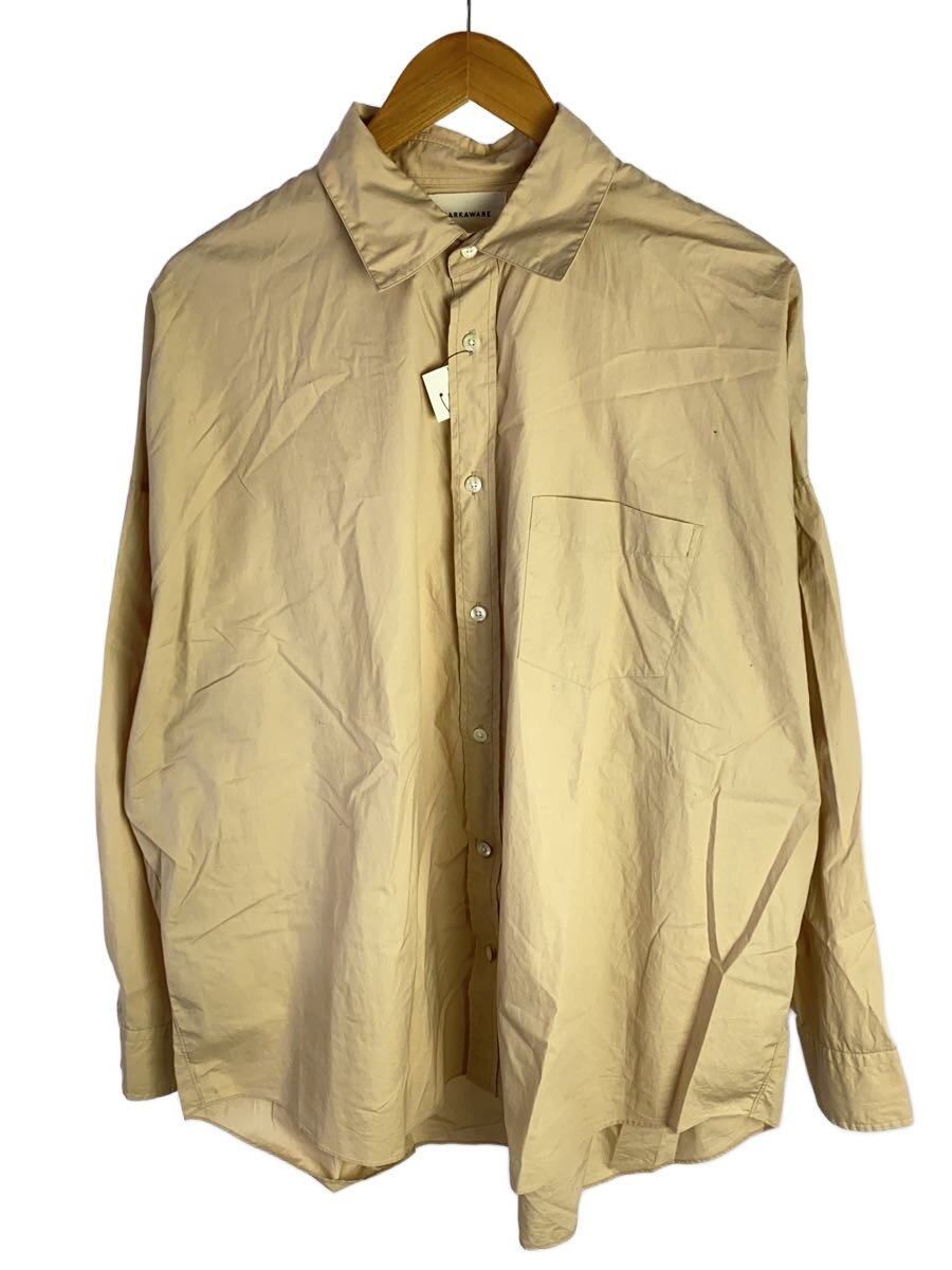 【中古】MARKAWARE◆長袖プルオーバー/3/綿織物/BEG//【メンズウェア】