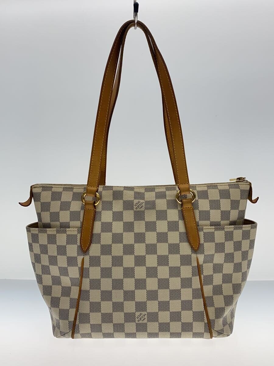 【中古】LOUIS VUITTON◆トータリーPM_ダミエ・アズール_WHT/PVC/WHT【御徒面子】