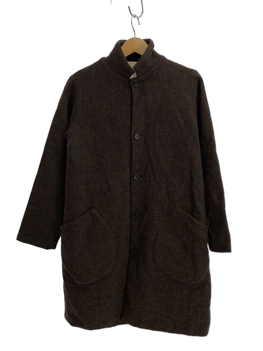 【中古】HARRIS TWEED◆ステンカラー厚地の外套/--/羊毛/BRW//【メンズウェア】