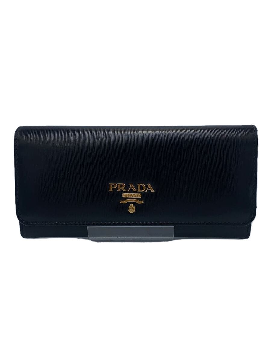 【中古】PRADA◆長金入れ/なめし革/BLK/レディース/1MH132/通行手形容れもの付き添い人//【服飾雑貨他】