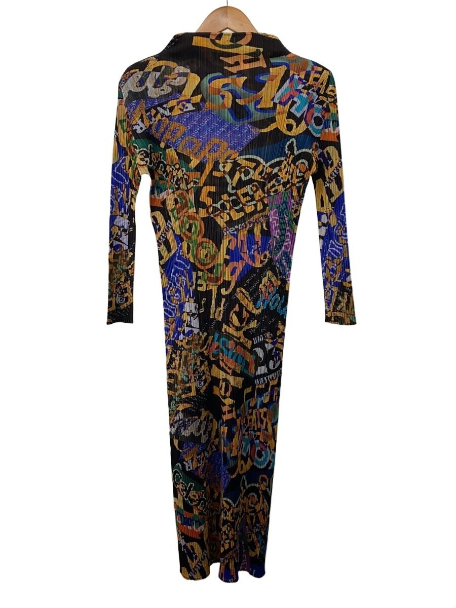 【中古】PLEATS PLEASE ISSEY MIYAKE◆長袖衣装/2/ポリエステル/マルチ色合い/総柄/PP71-JH515【レディースお召しもの】