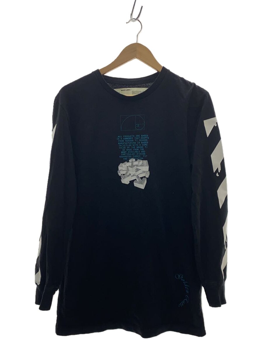 【中古】OFF-WHITE◆20SS/DRIPPING ARROWS L/S T-SHIM/綿織物/BLK/無地/OMAB001R201850//【メンズウェア】
