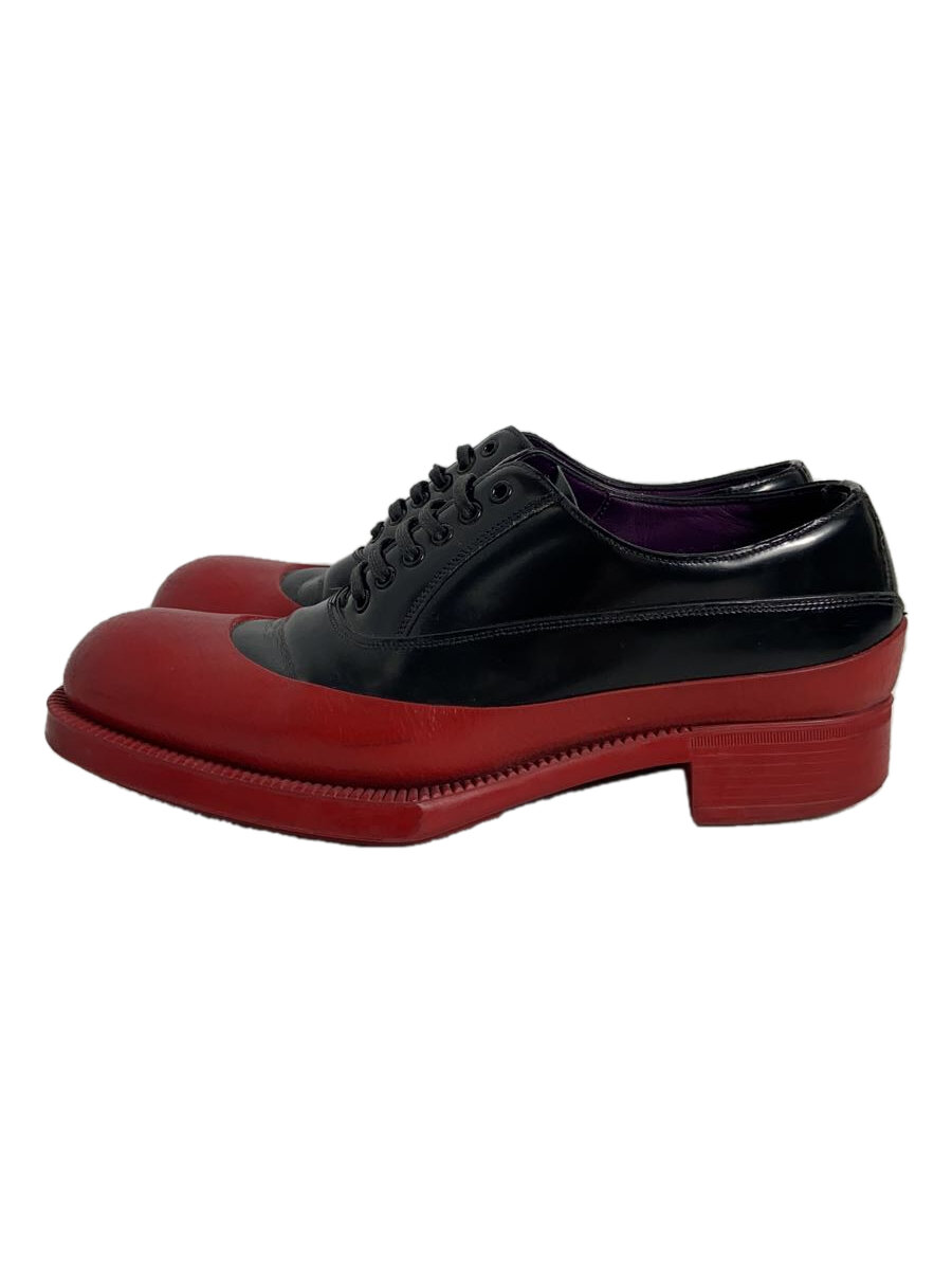 【中古】PRADA◆お召しものシューズ/37/黒いこと/なめし革/RED/バイ色合い//【シューズ】