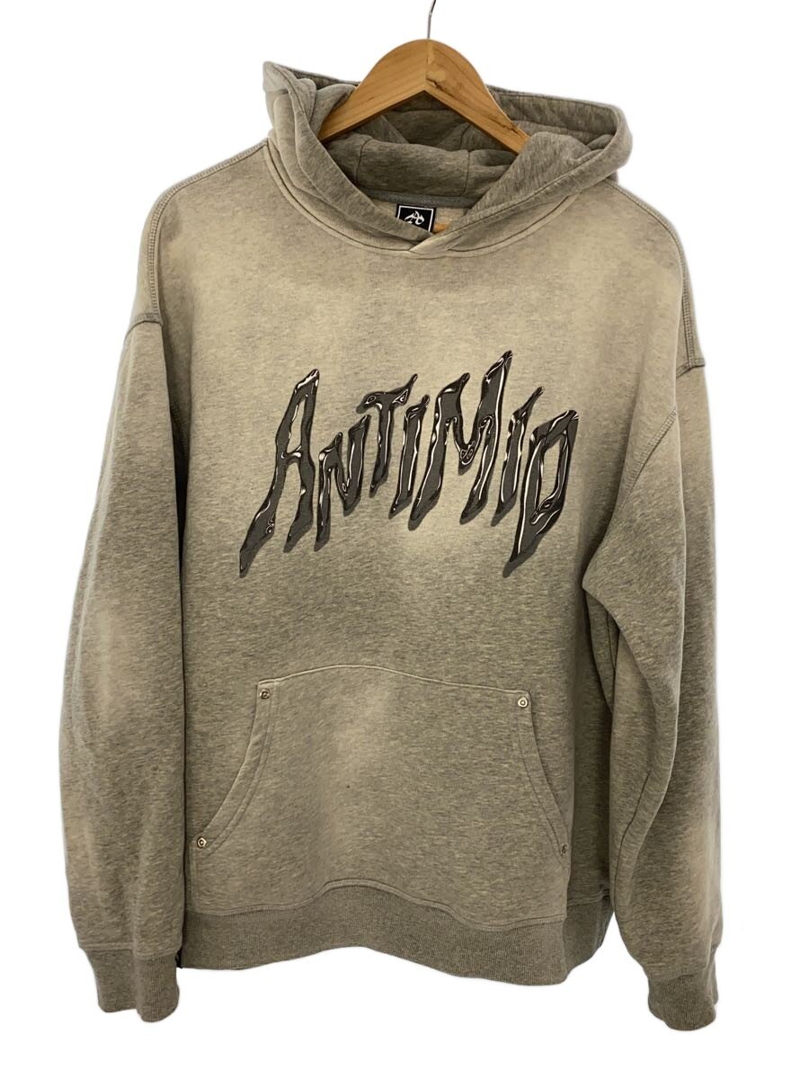 【中古】ANTIMID/パーカー/フーディー/ロゴタイプ/薄墨色/M【メンズウェア】