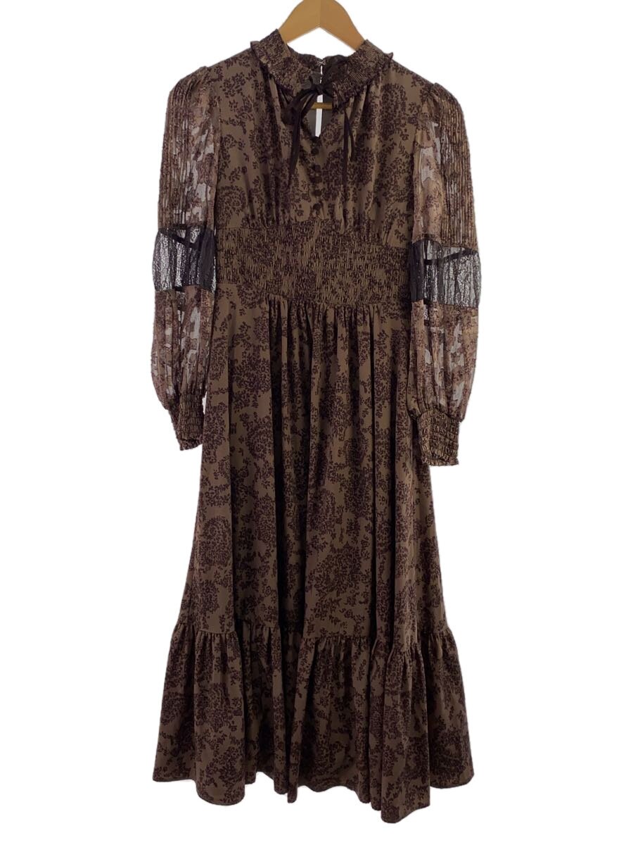 【中古】Her lip to◆Winter Floral Long-sleeve Dress/S/ポリエステル/BEG/1204305020【レディース御召しもの】