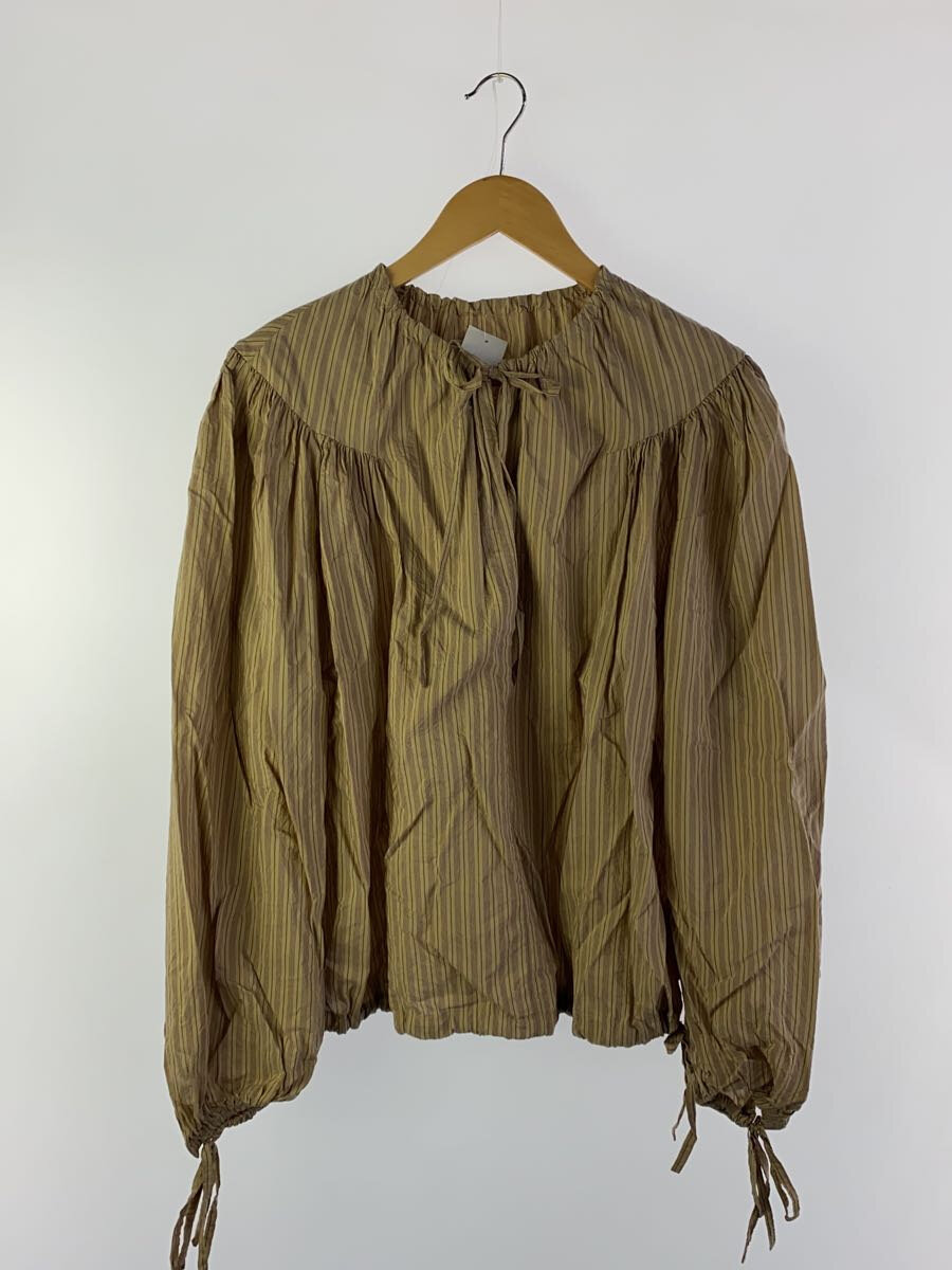【中古】DRIES VAN NOTEN◆長袖トップ/XS/綿織物/BRW/縞模様/855.010710-1524-101【レディースお召しもの】