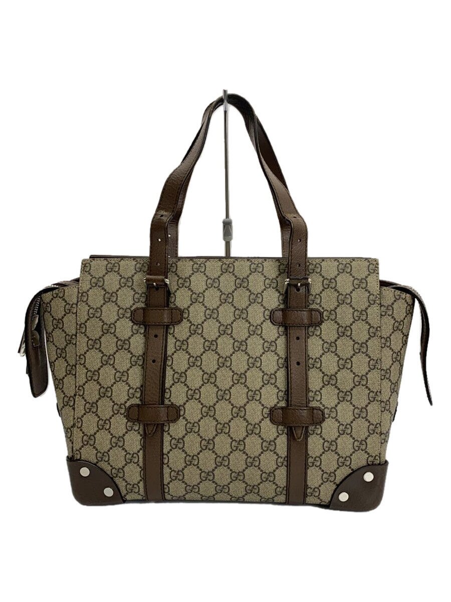【中古】GUCCI◆GGトートバッグ/PVC/ベージュ/内側汚れ有/擦れ有【バッグ】｜2ｎｄ STREET 店