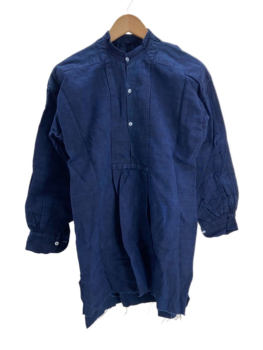 【中古】1900s～30s/インディゴリネンスモック/カットオフ/長袖衣裳/--/--/IDG【レディース御召しもの】