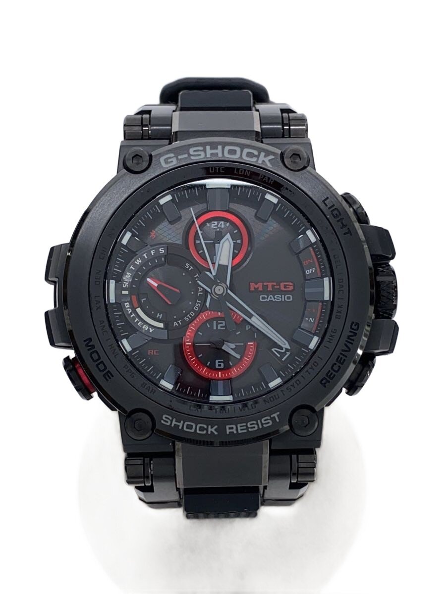 【中古】CASIO◆ソーラーウオッチ・G-SHOCK/アナログ/天然ゴム/BLK/BLK【服飾雑貨他】