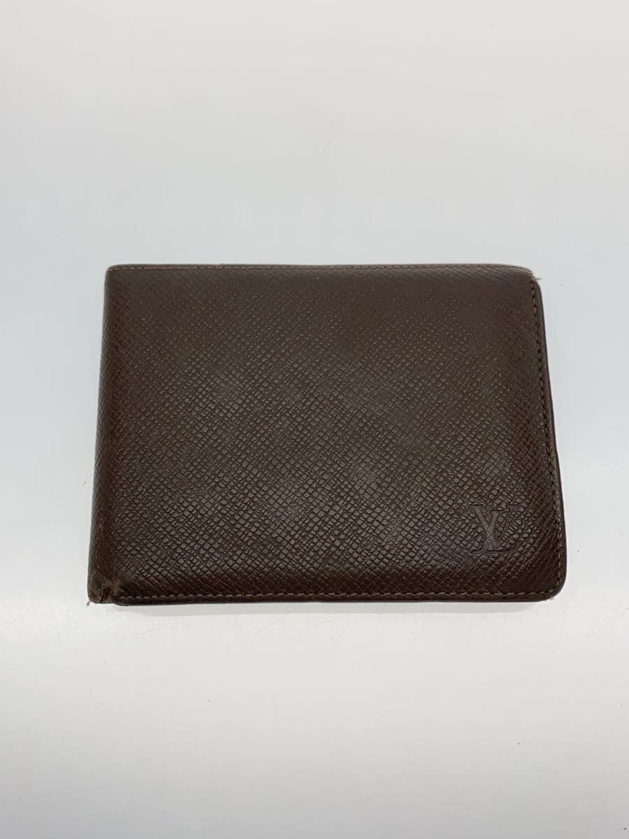 【中古】LOUIS VUITTON◆ポルト・フォイユ・フロリン_タイガ_BRW/--/BRW/メンズ【服飾雑貨他】