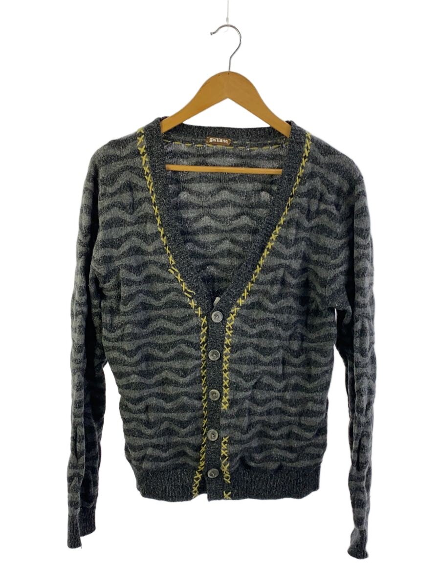【中古】galliano◆ジレー(朦朦たる)/M/綿織物/GRY/縞模様【メンズウェア】